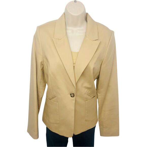 Jules & Leopold Tan Blazer Single Button Patch Pockets Normcore Office Attire - Picture 16 of 16